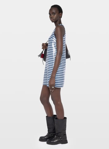 Robe courte droite à sequins ZADIG&VOLTAIRE Bleu